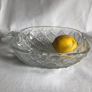 Vintage Glass Large Pineapple Serving Bowl